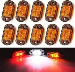 Unbranded Feu De Marquage Latéral, 10pc Lumières De Travail 12v Imperméable à L’eau Voiture Lampe Externe Avertissement Feu Arrière Auto Truck Trailer Signal Light (orange), Cg