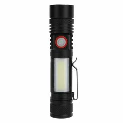 Gegong T6 + Cob Torche électrique Zoom Télescopique Lampe De Poche Puissante Double Sources De Lumière Torche Extérieure