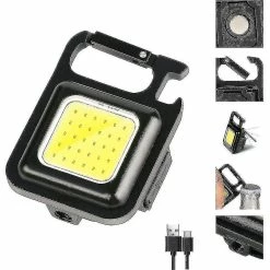 Ledilang 800 Lumens Mini Mini Lampe De Poche Cob Lampes De Poche Lumineux Rechargeable Porte-clés