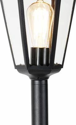 QAZQA New_orleans - Lampe D'extérieur Sur Pied Smart Rurale | Lampadaire Pour L'extérieur Avec WiFi - 1 Lumière - H 170 Cm - Zwart - Éclairage Extérieur -Glass Vases Boutique de vente 731x1200