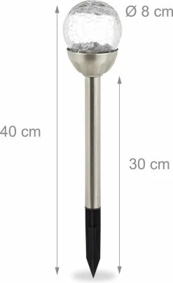 Relaxdays éclairage Solaire De Jardin énergie Solaire - LED - Lumière Blanche - 2 Pièces - Lampe Solaire -Glass Vases Boutique de vente 732x1200