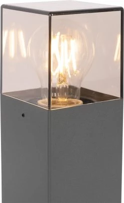 QAZQA Danemark - Lampe D'extérieur Sur Pied Moderne | Lampadaire Pour Extérieur - 1 Lumière - H 30 Cm - Gris Foncé - Éclairage Extérieur -Glass Vases Boutique de vente 735x1200