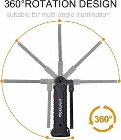 Luluzhu Led Work Light Torch Torche Inspection Lights Lampe De Camping Rechargeable Avec Base Magnétique, Indicateur De Puissance, Crochet, Pliable Et Dimmable Compatible Avec -Glass Vases Boutique de vente 741552592 max