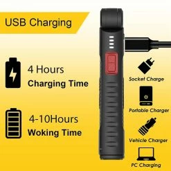 Unbranded Portable Led Lampe De Poche USB Rechargeable Work Light Lanterne Magnétique Lampe Suspendue Avec Ba Intégré -Glass Vases Boutique de vente 745666662 max