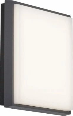 AEG Lampe Letan LED Applique Extérieure 24x24cm Anthracite / Blanc | 1x LED 23W Intégrée (SMD), (2300lm, 3000K) | Échelle De A ++ à E. | Indice De Protection IP: 54 - Résistant Aux éclaboussures