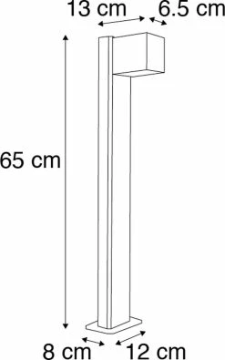 QAZQA Baleno - Lampe D'extérieur LED Moderne Et Smart | Lampadaire Pour Extérieur Avec WiFi - 1 Lumière - H 65 Cm - Gris Foncé - Éclairage Extérieur -Glass Vases Boutique de vente 750x1200 3