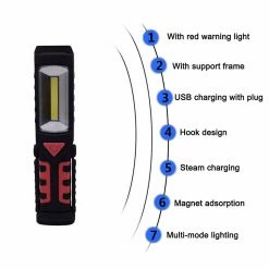 Unbranded Led Cob Lampe De Poche Torche Magnétique Lampe D’inspection Flexible Lampe De Travail Sans Fil -Glass Vases Boutique de vente 766042527 max