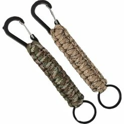 Unbranded 2 Pack Paracord Keychain Avec Mousqueton, Anneau De Lanière Tressé Pour Clés, Couteau, Lampe De Poche, Camping, Randonnée, Sac à Dos Pour Hommes Et Femmes - 2colors