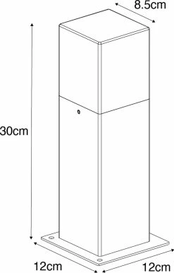 QAZQA Danemark - Lampe D'extérieur Sur Pied Moderne | Lampadaire D'extérieur - 1 Lumière - H 30 Cm - Grijs - Éclairage Extérieur -Glass Vases Boutique de vente 767x1200