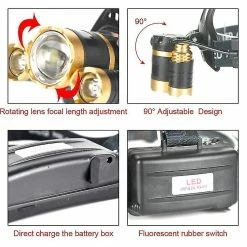 Nw 1776 Qian Lampe Frontale Zoomable 3000lm Head Torch Led Head Light Rechargeable Camping Lampe De Poche -Glass Vases Boutique de vente 769015558 max