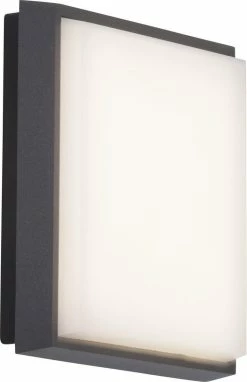 AEG Lampe Letan LED Applique D'extérieur 18x18cm Anthracite / Blanc | 1x LED 9W Intégrée (SMD), (900lm, 3000K) | Échelle De A ++ à E. | Indice De Protection IP: 54 - Résistant Aux éclaboussures