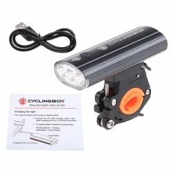 Unbranded Imperméable à L’eau En Alliage D’aluminium Phare De Vélo 3lamp Support Super Bright Lampe De Poche