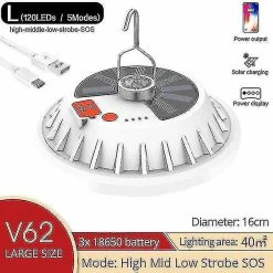 Unbranded 300w Rechargeable Led Ampoule Lampe Télécommande Charge Solaire Lanterne Portable Urgence Night Market Lumière Outdoor Camping Home