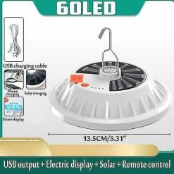 Unbranded Rechargeable Led Ampoule Lampe Télécommande Charge Solaire Lanterne Portable Urgence Nuit Marché LumiÚre Camping Extérieur Maison