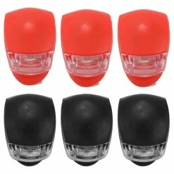 Beitong Lampe De Vélo Silicone Light, 6 Pcs Led Bike Light Set (3x Led Blanc 3x Led Lumière Rouge) Lampe De Poche Fla