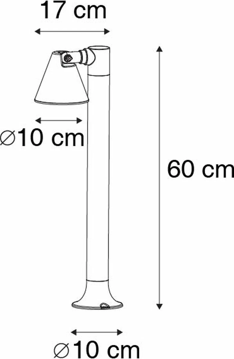 QAZQA Ciara - Lampe D'extérieur Sur Pied Moderne | Lampadaire D'extérieur - 1 Lumière - H 60 Cm - Zwart - Éclairage Extérieur 5 QAZQA Ciara - Lampe D'extérieur Sur Pied Moderne | Lampadaire D'extérieur - 1 Lumière - H 60 Cm - Zwart - Éclairage Extérieur – Image 5