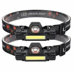 Unbranded 2 Pcs Rechargeable Cob Head Light Lampe, Lampe De Poche Led, Pour Le Cyclisme, 11