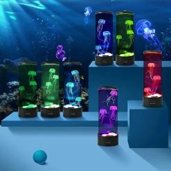 Unbranded Lampe De Lave Led Avec 7 Changements De Couleur Lumière D’humeur -lampe D’aquarium Ronde -lampe De Nuit D’humeur Pour Bureau Ho -Glass Vases Boutique de vente 790843948 max