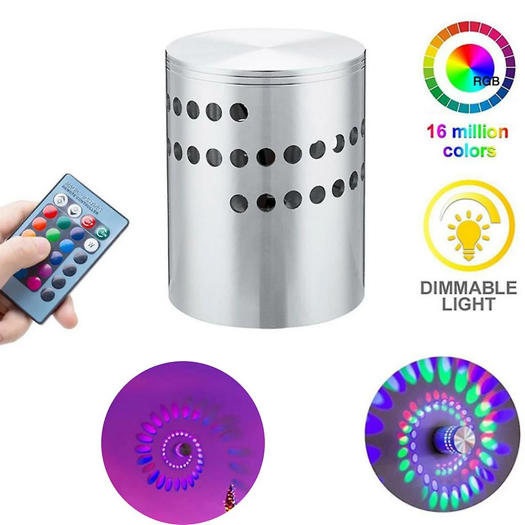 LetsGO 3w Rgb Led Applique Spirale Éclairage Couloir Lampe Chambre Lampe Intérieure 2 LetsGO 3w Rgb Led Applique Spirale Éclairage Couloir Lampe Chambre Lampe Intérieure – Image 2