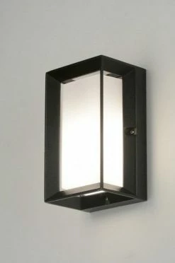 Applique Lumidora 30262 - E27 - 6,5 Watt - 470 Lumen - 2700 Kelvin - Zwart - Plastique - Lampe D' Lumidora - IP54 - Avec Capteur