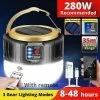 Unbranded Lampe De Camping Rechargeable, Lampe Led Rechargeable Solaire, Lampe Sans Fil Rechargeable, Pour Bivouac, Grotte, Noir De Pêche 280w Qyroadwolf