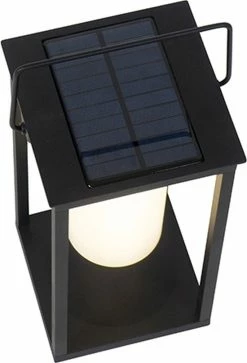 QAZQA Denlu - Lampe De Table Moderne à LED à Intensité Variable Avec Gradateur Et Solar | Energie Solaire - L 14,3 Cm - Zwart - Éclairage Extérieur -Glass Vases Boutique de vente 817x1200 2