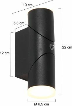 Lampe D'Extérieur Moderne - Steinhauer - Glas - Moderne - LED - L: 60cm - Pour Extérieur - Salon - Salle à Manger - Zwart -Glass Vases Boutique de vente 817x1200