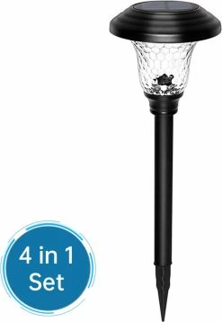 SANS MARQUE TDR - Lampe à Gazon Solar - Acier Inoxydable - Éclairage De Jardin Extérieur étanche - 4 PIECES PAR ENSEMBLE - Lumière Noire Et Blanche -Glass Vases Boutique de vente 827x1200 1