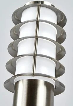 Lindby - Lampe D'extérieur Avec Capteur - 1 Lumière - Acier Inoxydable, Polycarbonate - H : 110 Cm - E27 - Acier Inoxydable, Blanc