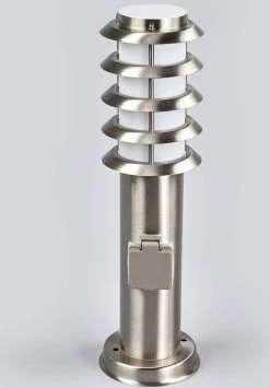 Lindby - Lampe D'extérieur - 1lumière - Acier Inoxydable, Polycarbonate - H: 45 Cm - E27 - Acier Inoxydable, Blanc -Glass Vases Boutique de vente 836x1200