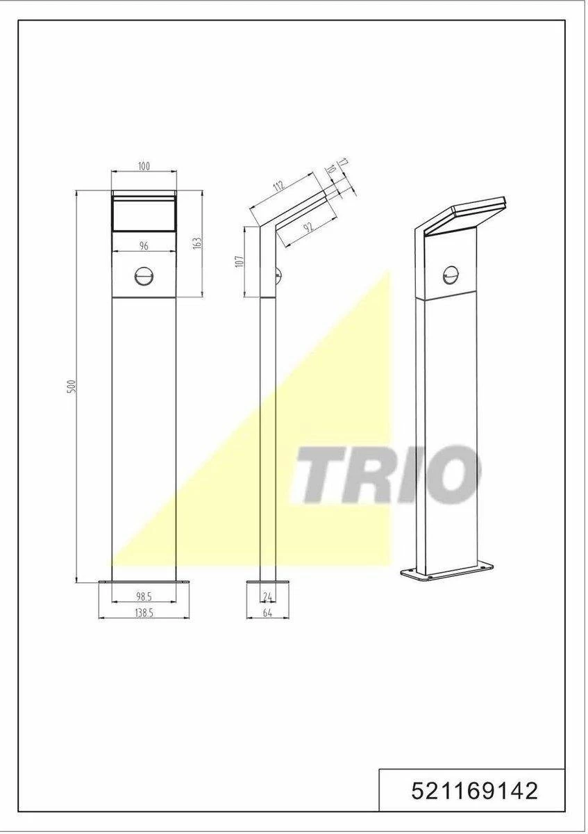 Trio Leuchten BL Mapi LED - Lampe D'extérieur Sur Pied - 1 Lumière - H 500 Mm - Anthracite 13 Trio Leuchten BL Mapi LED - Lampe D'extérieur Sur Pied - 1 Lumière - H 500 Mm - Anthracite – Image 13