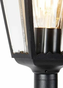 QAZQA New_orleans - Lampe D'extérieur Sur Pied Smart Rurale | Lampadaire Pour L'extérieur Avec WiFi - 1 Lumière - H 170 Cm - Zwart - Éclairage Extérieur -Glass Vases Boutique de vente 856x1200 2