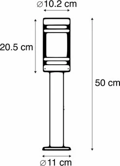 QAZQA Gleam - Lampe D'extérieur Moderne à LED Smart | Lampadaire Pour L'extérieur Avec WiFi - 1 Lumière - H 50 Cm - Zwart - Éclairage Extérieur -Glass Vases Boutique de vente 868x1200