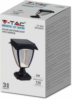 V-tac VT-983 Sevilla Solar Piédestal - Énergie Solaire - Lampe LED - 2 Couleurs De Lumière -Glass Vases Boutique de vente 870x1200