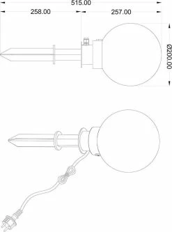 Qualu Lampe à Pointe LED Avec Prise - Torna Balino - Raccord E27 - Zwart Mat - Plastique - Ø200 -Glass Vases Boutique de vente 890x1200