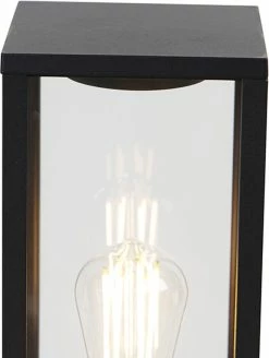 QAZQA Charlois - Lampe D'extérieur Sur Pied Industrielle | Lampadaire D'extérieur - 1 Lumière - H 80 Cm - Zwart - Industriel - Éclairage Extérieur -Glass Vases Boutique de vente 905x1200
