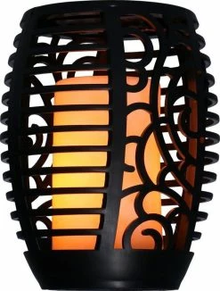 Proventa Lampe Solaire Torch Small Noire Avec Effet Flamme -Glass Vases Boutique de vente 910x1200 1