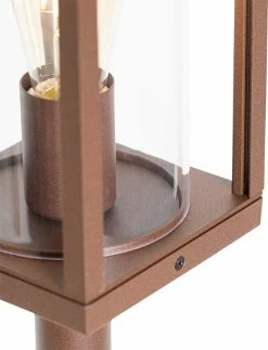 QAZQA Charlois - Lampe D'extérieur Sur Pied Industrielle | Lampadaire D'extérieur / 1 Lumière - H 100 Cm - Brun Rouille - Industriel - Éclairage Extérieur -Glass Vases Boutique de vente 918x1200