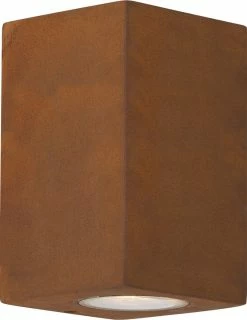 KS Verlichting - Applique D'extérieur - Geo Down Corten - Lampe D'extérieur - Applique - Acier Corten - Couleur Rouille