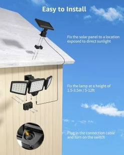 RESKO - Lampes Solaires Extérieures Avec Détecteur De Mouvement 3 Têtes Réglables 72 LEDs 1000 Lumens Lampe Solaire Extérieure IP65 Étanche Applique Murale Angle 270 Degrés 360 Rotatif Pour Jardin Pack De 2 10 RESKO - Lampes Solaires Extérieures Avec Détecteur De Mouvement 3 Têtes Réglables 72 LEDs 1000 Lumens Lampe Solaire Extérieure IP65 Étanche Applique Murale Angle 270 Degrés 360 Rotatif Pour Jardin Pack De 2 -Glass Vases Boutique de vente 960x1200 1