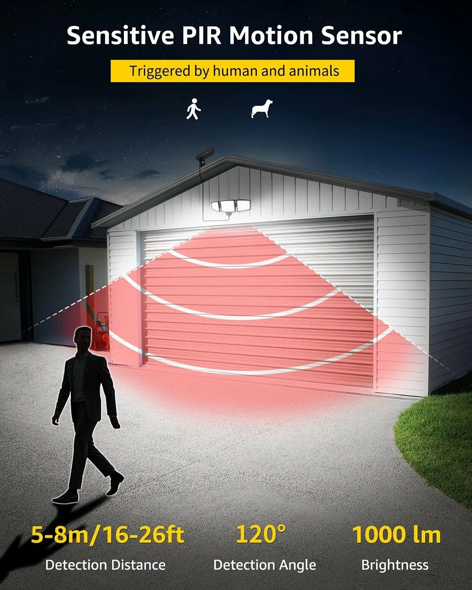 RESKO - Lampes Solaires Extérieures Avec Détecteur De Mouvement 3 Têtes Réglables 72 LEDs 1000 Lumens Lampe Solaire Extérieure IP65 Étanche Applique Murale Angle 270 Degrés 360 Rotatif Pour Jardin Pack De 2 5 RESKO - Lampes Solaires Extérieures Avec Détecteur De Mouvement 3 Têtes Réglables 72 LEDs 1000 Lumens Lampe Solaire Extérieure IP65 Étanche Applique Murale Angle 270 Degrés 360 Rotatif Pour Jardin Pack De 2 – Image 5