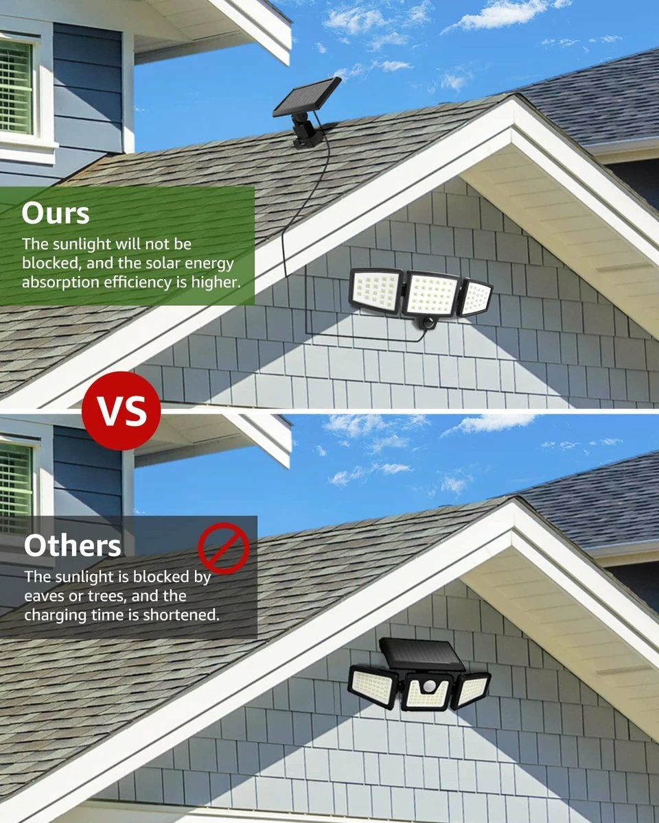 RESKO - Lampes Solaires Extérieures Avec Détecteur De Mouvement 3 Têtes Réglables 72 LEDs 1000 Lumens Lampe Solaire Extérieure IP65 Étanche Applique Murale Angle 270 Degrés 360 Rotatif Pour Jardin Pack De 2 2 RESKO - Lampes Solaires Extérieures Avec Détecteur De Mouvement 3 Têtes Réglables 72 LEDs 1000 Lumens Lampe Solaire Extérieure IP65 Étanche Applique Murale Angle 270 Degrés 360 Rotatif Pour Jardin Pack De 2 – Image 2