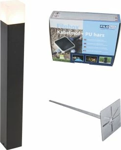 QAZQA Danemark - Lampe D'extérieur Sur Pied Moderne | Lampadaire D'extérieur - 1 Lumière - H 70 Cm - Wit - Éclairage Extérieur