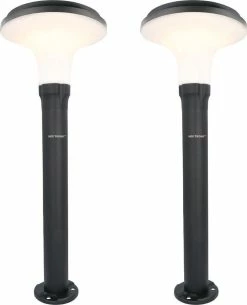2x HOFTRONIC Layton - Éclairage De Chemin De Lampe Solar à LED 4.5W 3000K IP65 Brûle 12 Heures Sur Une Charge De Batterie - Éclairage De Jardin à L'énergie Solaire Lampe D'extérieur Solar